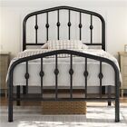 Twin full queen Bed Frames Metal Platform Bed With Arched Headboard footboard