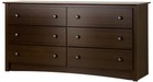 6 Drawer Espresso Brown Dresser Bedroom Furniture Clothing Storage Organizer