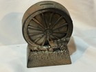 Vintage Banthrico Covered Wagon Wheel Coin Bank Brownsville Tx W  Key
