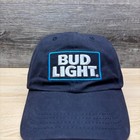 Bud Light Hat Cap Snap Back Blue Beer Advertising Embroidered Lightweight