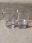 Vintage Old No 7 Brand Shot Glasses   Set Of Two Clear Glass Square Barware