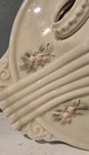Vintage Art Deco Porcelain Ceiling Mount Light Fixture Floral Accents 3 Bulb 