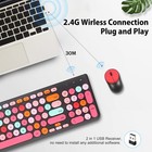 Retro Typewriter Wireless Keyboard Mouse Combo With Round Keycaps Black