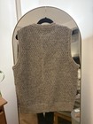 J crew X Knoll Yarns Men   s V-neck 100  Wool Sweater Vest Gray black Knit M
