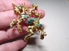 Vintage Rare Vendome Signed Unicorn Brooch Colorful  read 