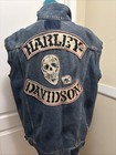 Harley Davidson Recalled Denim Skull 96476-15vm Controversial 3-patch  Vest Xl