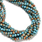 Natural Spiny Oyster Mohave Copper Turquoise Smooth Round Beads 4mm 6mm 15 5 str