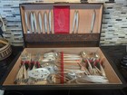 91 Pc 1847 Rogers Bros Silverplate Flatware Set Chest Vintage