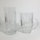 Pair Of German Patrizier Br  u Beer Glasses Mug Stein Dimpled Glass