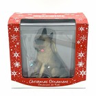 Sandicast German Shepherd Holding Christmas Lights Ornament Hand Made Resin 4 In