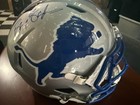 Barry Sanders Signed Lions T b Riddell Full Size Speed Rep Helmet  schwartz Coa 