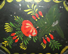 Old Antique Vtg 19th C 1830s Small Folk Art Tole Hand Painted Tin Tray Toleware