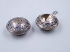 Navajo Tim Kee Whitman Sterling Silver Handwrought Salt Pepper Set With Spoon