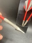 Steel Tip Dart Set 3 Darts Red Shafts Knurled Brass Barrels Case Flights