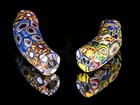 A Pair Of Rare Antique Venetian Elbow Millefiori African Trade Beads M00149