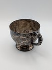 Vintage Silver Plated Footed Punch Mug W  Ornate Handle Victorian W  Tarnish 