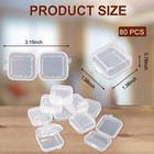 80 Pcs Mini Clear Plastic Jewelry Box Earring Storage Box Small Storage Conta