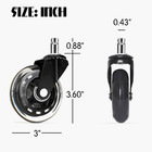 Set Of 5 Office Chair 3  Caster Rubber Swivel Wheels Replacement Heavy Duty 