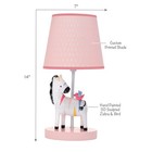 Jazzy Jungle Zebra White peach Nursery Lamp With Shade   Bulb