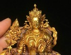 4  Old Tibet Purple Bronze Gold Gilt Green Tara Guanyin Kwanyin Buddha Statue