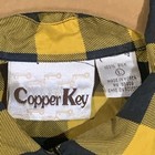 Copper Key Vintage 100  Silk Yellow Black Buffalo Plaid Button Down Shirt Large
