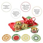 Vokodo Kids Fruit Themed 14 Piece Pretend Play Tea Set Durably Built Safe Tk-15