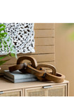 Hand Carved Wooden 5 Link Decorative Chain Sculpture     Mcm Decor     Farmhouse 
