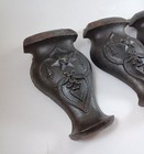 Antique Set Of 4 Cast Iron Stove Legs  Heart And Star Motif