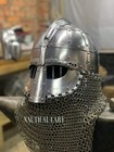 Medieval Steel Viking Vendel Helmet With Chainmail  Sca  Larp Helmet Best Gift