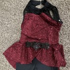 Dance Costume Weissman Rn64830 Maroon Sequin Child Large One Piece Pants
