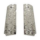 1911 Grips Full Size Government Nickel Plated Colt Kimber Scroll 1911 Screws