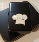 Star-1 Matte Black Lighter W  White Chefs Hat Emblem
