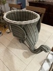Pottery Barn Kids Elephant Shaped Rattan Storage Basket 25 5 w Gray