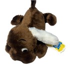 Vtg 1973 Dakin Drooper Dark Brown Dog Puppy White Ears Plush Stuffed Animal Tag