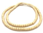 Ivory Colored Ghana Handmade Recycled Glass Disk Shape  African Trade Beads