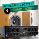 Pyle Amplifier Stereo Receiver Bluetooth Home Audio 750 Watt 6 Channel Amplifier
