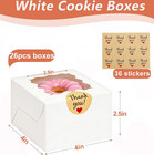 26 Pcs Cookie Boxes With Window  4x4x2 5 Inches  For Dessert Pastry
