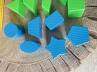 Vintage Playskool Form Fitter Shape Sorter Yellow Cube 1981 - 18 Shapes-euc