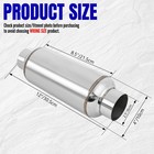 2pcs New Silver 2 5  Inlet   Outlet Exhaust Muffler 12  Length Resonator Ss Usa