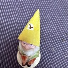 Vintage Vtg Christmas Chenille Elf Pixie Gnome On Pinecone Spun Cotton Japan