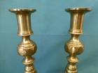 Antique Brass Push Up Candle Sticks Made In England