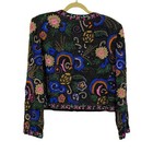 Vintage 1980s Laurence Kazar Heavily Sequin Beaded Floral Jacket Rare Xl