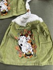 3 Cats Kitchen Dish Towels With Crochet Tops Towel Set  Handmade