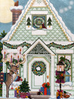 Handpainted Needlepoint Canvas Melissa Shirley woodland Christmas House 15 X 15 