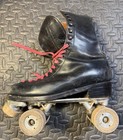 Vintage Chicago Velvet Tread Roller Skates Leather Sz 8 Oaks Rink Case 1950s