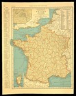 Ca 1935 France Map Wall Art Old Paris Original Atlas Antique