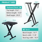 Keyboard Stand Piano Bench Set  Double X Adjustable Keyboard Stand Piano Stand