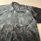 Vintage Y2k Fubu Silver Black Novelty Casual Button Up Shirt Beetle Pattern 3xl