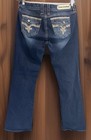 Rock Revival Women Betty Easy Boot Sequin Embroidered Diamond Jeans Size 30 Euc