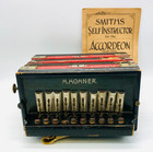 Antique M  Hohner Accordion Gold Medal St  Louis 1904 W book Read Description